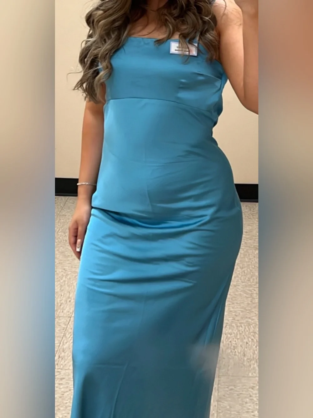 Abercrombie & Fitch Blue Satin Midi/Maxi Dress